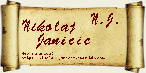 Nikolaj Janičić vizit kartica